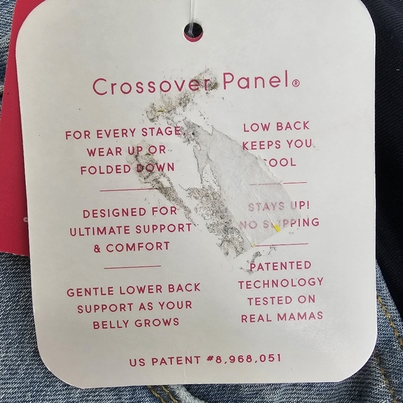 Ingrid & Isabel Crossover Panel Maternity Denim Blue Jean Shorts Size 33 - Picture 3 of 9